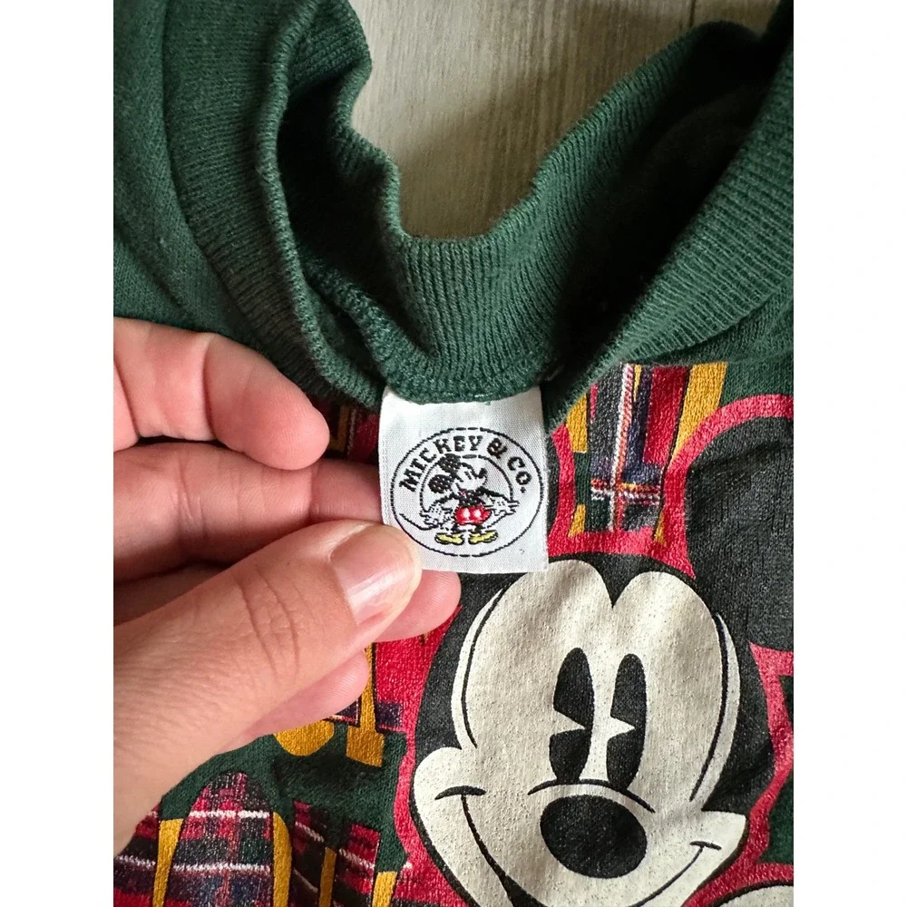 Vintage Mickey & Co Mickey Mouse Tartan Plaid Sweatshirt Toddler 3 Disney 90s